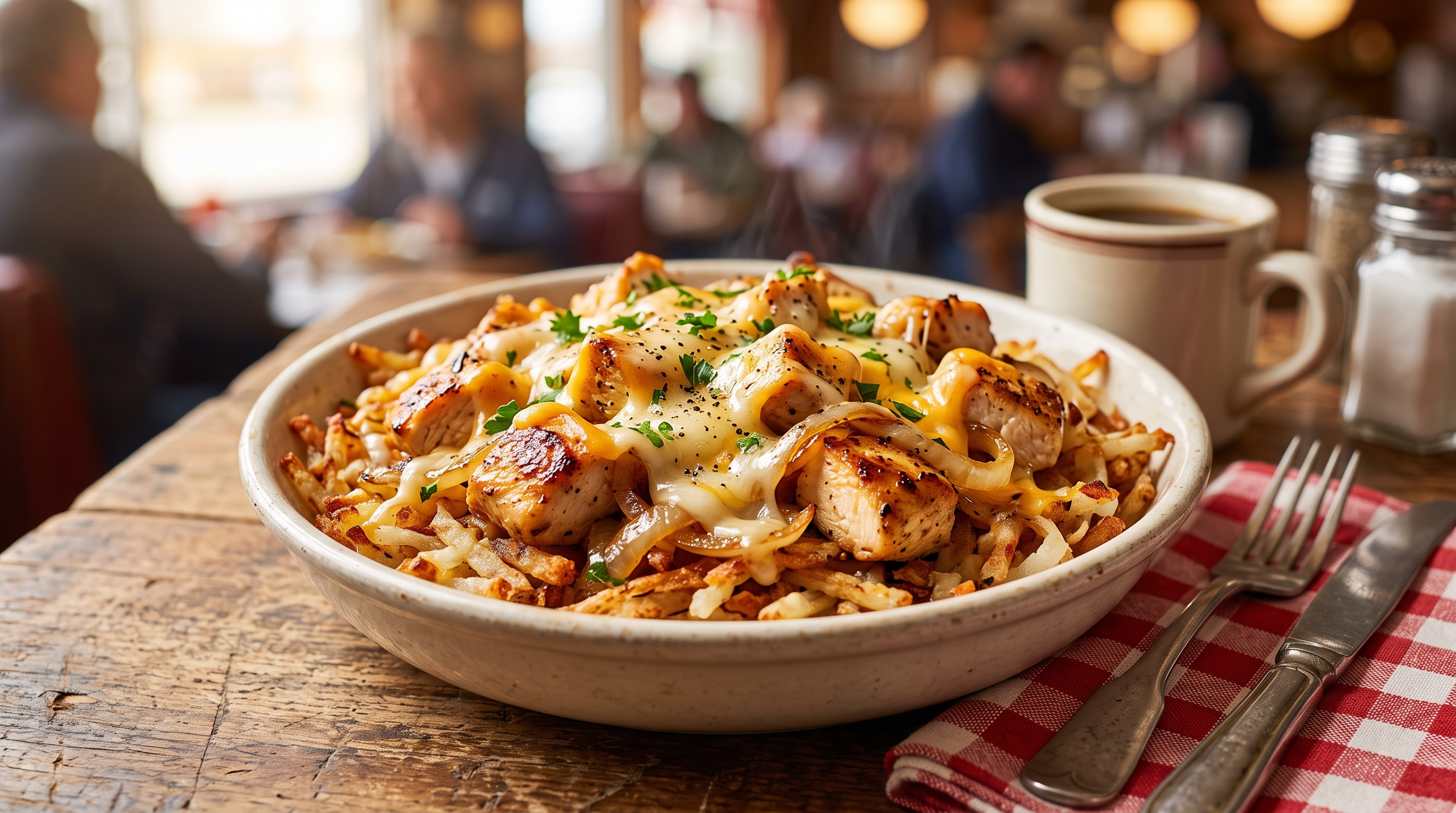 Chicken Sausage Egg & Cheese Hashbrown Bowl